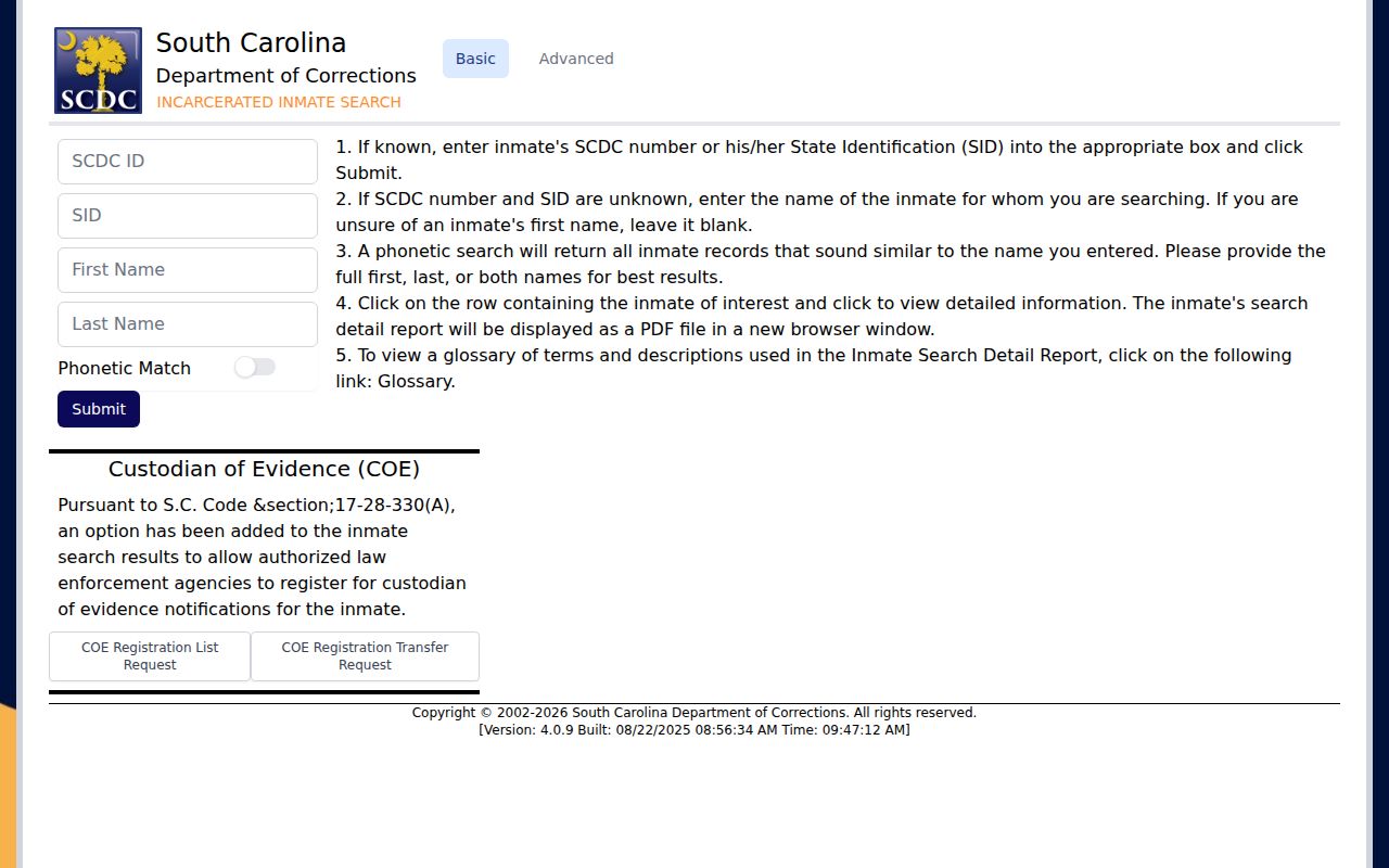 Lee County state prison offender record search source